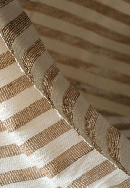 Handloom Eri Silk Fabric with Silk Pile Stripes | 44” Wide | 125 GSM