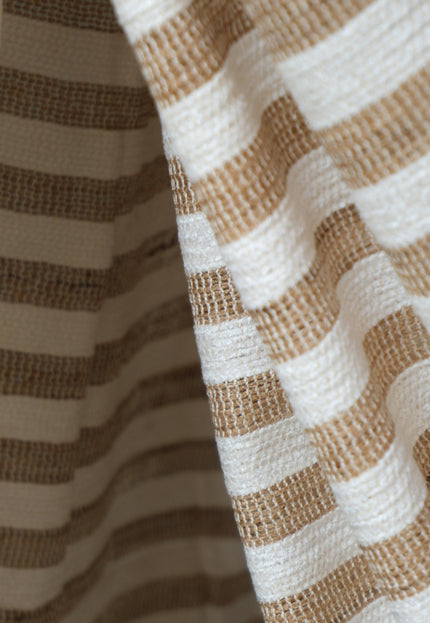 Handloom Eri Silk Fabric with Silk Pile Stripes | 44” Wide | 125 GSM