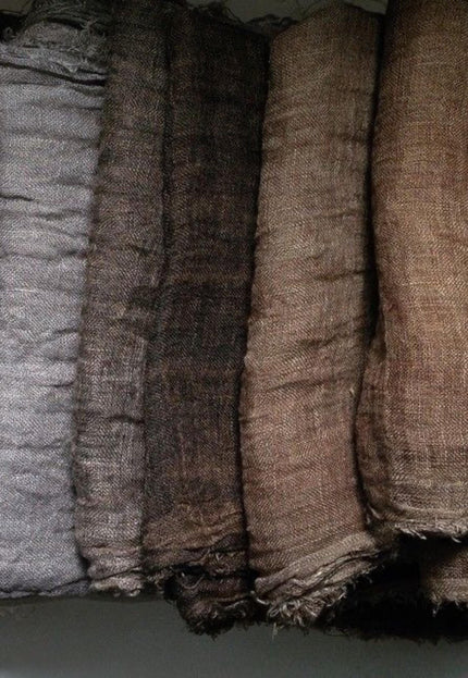 Naturally Dyed Linen Sheer Gauze Fabric, 54" Wide, 80 GSM