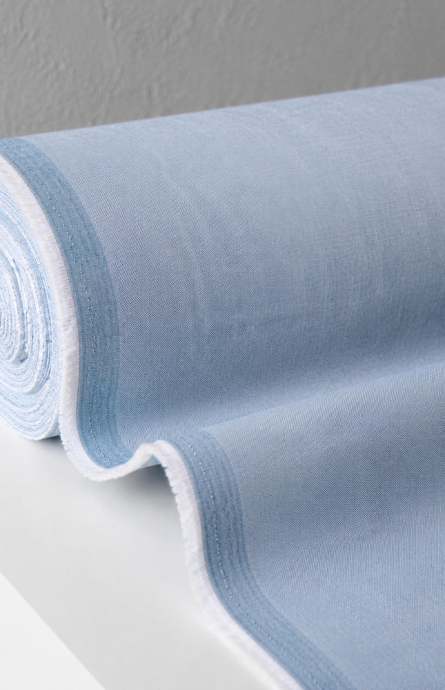 Pure Cotton Indigo Chambray Fabric by the yard | 54" Wide | 180 GSM