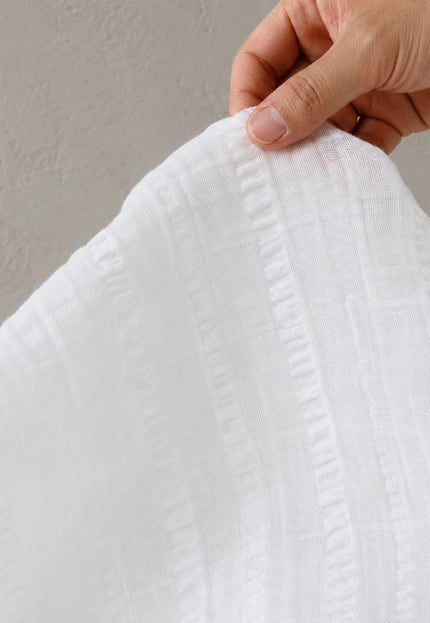 Double-Cloth Seersucker Pure Cotton Fabric, 58" Wide, 122 GSM