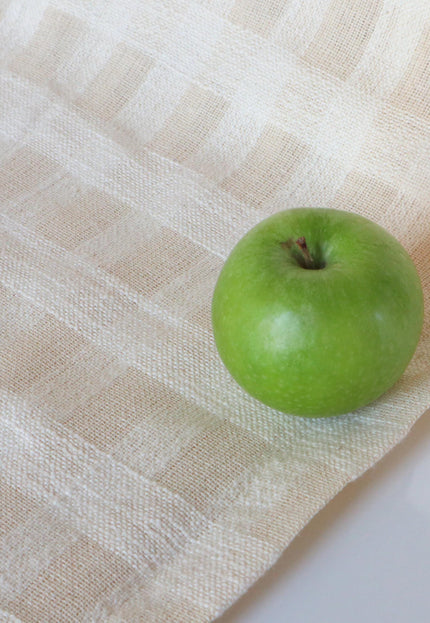 Self-Checkered Handloom Kala Cotton Fabric, 45" Wide, 157 GSM