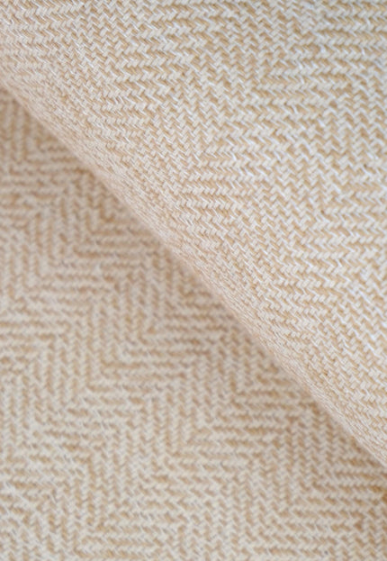 Handwoven Lambswool Herringbone Fabric, 250 GSM, 44" Wide