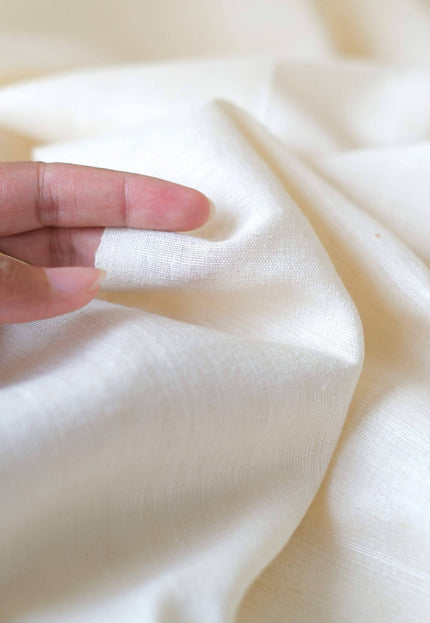 Handwoven Mulberry Peace Silk Fabric, Natural Ivory Ahimsa Matka Silk, 44” Wide, 165 GSM