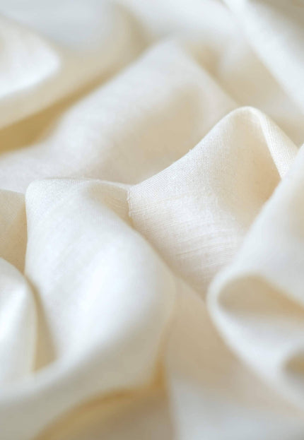 Handwoven Mulberry Peace Silk Fabric, Natural Ivory Ahimsa Matka Silk, 44” Wide, 165 GSM