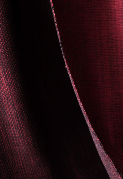 Handwoven Reversible Mulberry Silk Fabric, Black & Garnet Double-Sided Luxury Silk, 45” Wide, 285 GSM