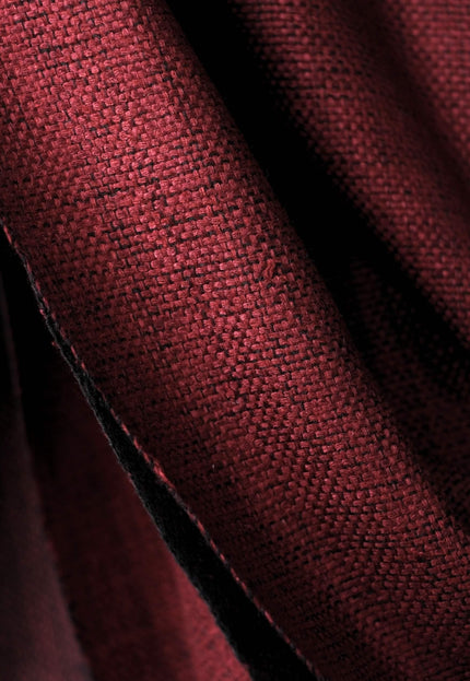 Handwoven Reversible Mulberry Silk Fabric, Black & Garnet Double-Sided Luxury Silk, 45” Wide, 285 GSM