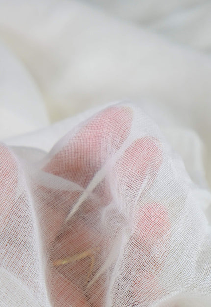400 Count Handwoven Bengal Cotton Muslin Gauze Fabric, 44” Wide, 30 GSM