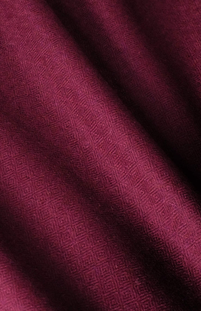 Burgundy & Olive Pure Yak Wool Tweed Fabric, 54” Wide, 320 GSM