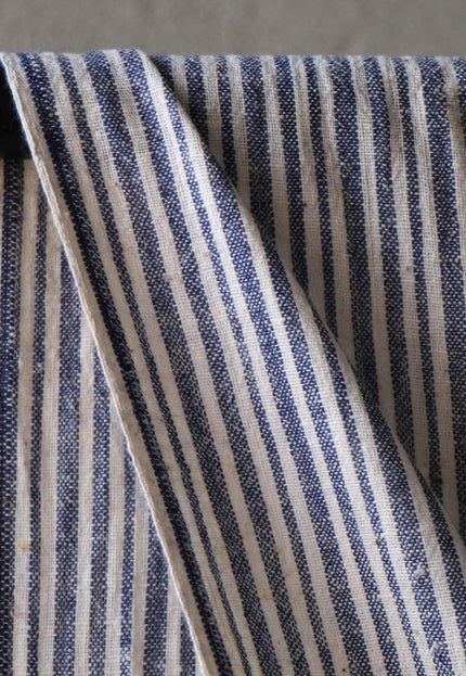 Pure Indigo Striped Kala Cotton Fabric, 44” Wide, 120 GSM