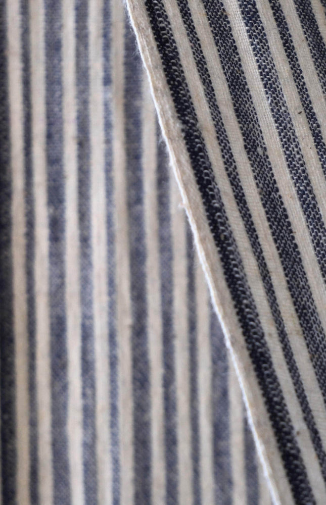 Pure Indigo Striped Kala Cotton Fabric, 44” Wide, 120 GSM