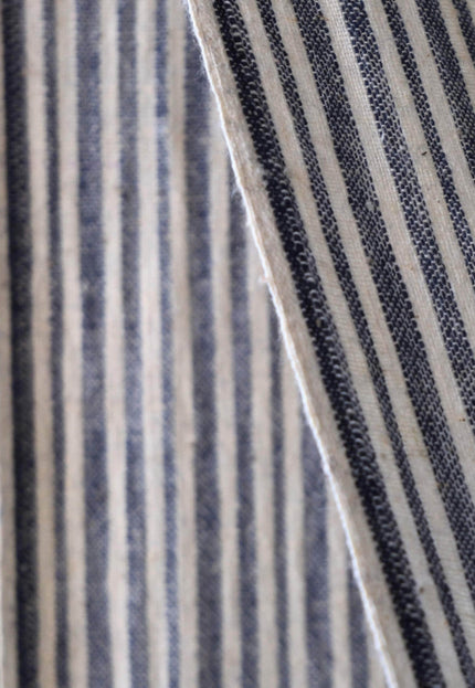 Pure Indigo Striped Kala Cotton Fabric, 44” Wide, 120 GSM