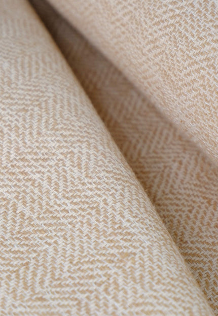 Handwoven Lambswool Herringbone Fabric, 250 GSM, 44" Wide