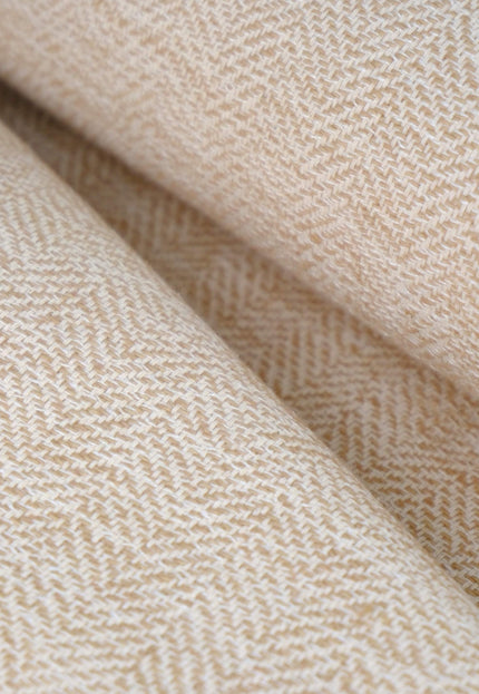 Handwoven Lambswool Herringbone Fabric, 250 GSM, 44" Wide