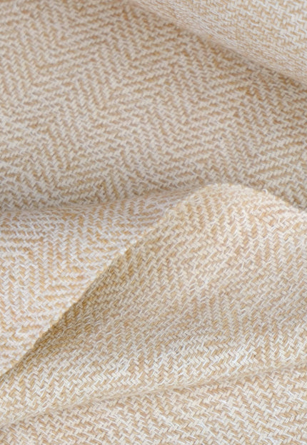 Handwoven Lambswool Herringbone Fabric, 250 GSM, 44" Wide