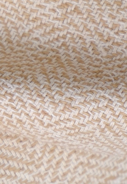 Handwoven Lambswool Herringbone Fabric, 250 GSM, 44" Wide