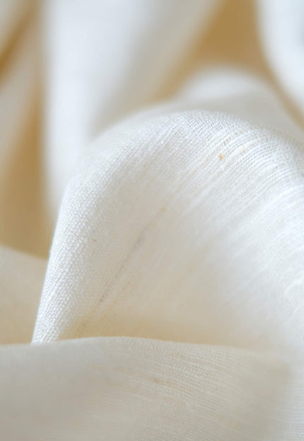 Handwoven Mulberry Peace Silk Fabric, Natural Ivory Ahimsa Matka Silk, 44” Wide, 165 GSM