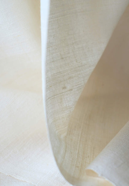 Handwoven Mulberry Peace Silk Fabric, Natural Ivory Ahimsa Matka Silk, 44” Wide, 165 GSM