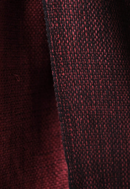 Handwoven Reversible Mulberry Silk Fabric, Black & Garnet Double-Sided Luxury Silk, 45” Wide, 285 GSM