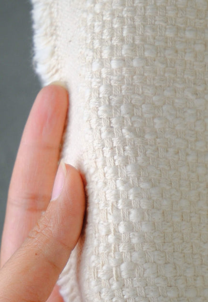 Handwoven Sashiko-Inspired Kala Cotton & Kutch Wool Fabric, 52” Wide, 600 GSM