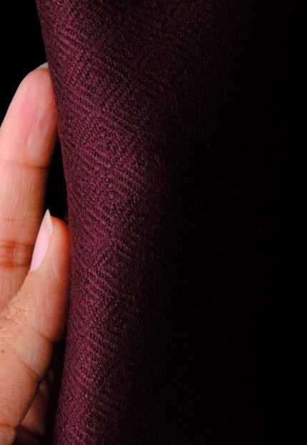 Burgundy & Olive Pure Yak Wool Tweed Fabric, 54” Wide, 320 GSM