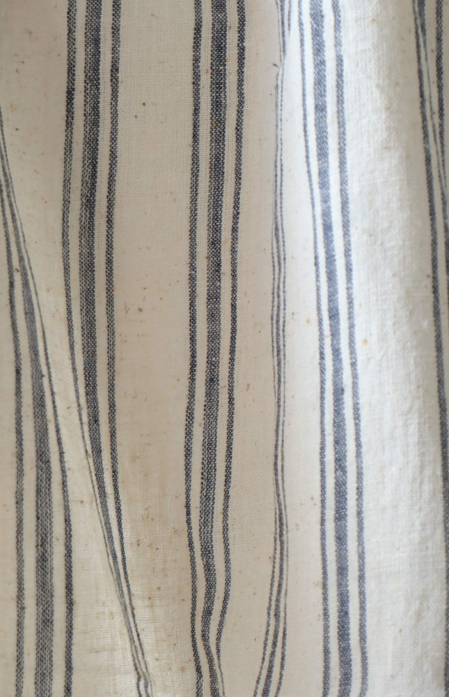 Pure Indigo Striped Kala Cotton Fabric, 44” Wide, 120 GSM
