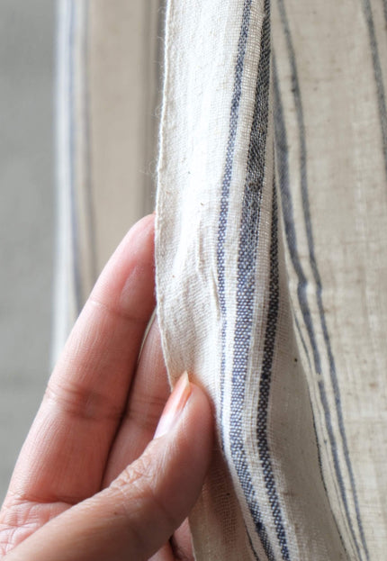 Pure Indigo Striped Kala Cotton Fabric, 44” Wide, 120 GSM