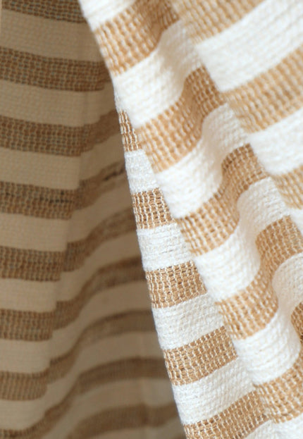 Handloom Eri Silk Fabric with Silk Pile Stripes | 44” Wide | 125 GSM