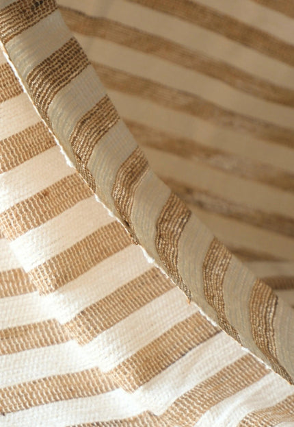 Handloom Eri Silk Fabric with Silk Pile Stripes | 44” Wide | 125 GSM