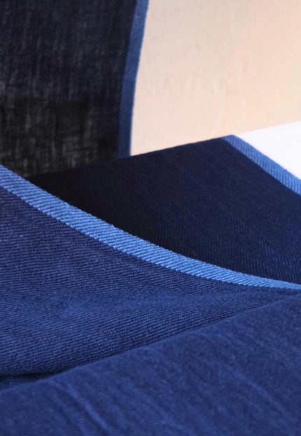 Military Green & Indigo Merino Wool - Linen Fabric | 54” Wide | 220 GSM