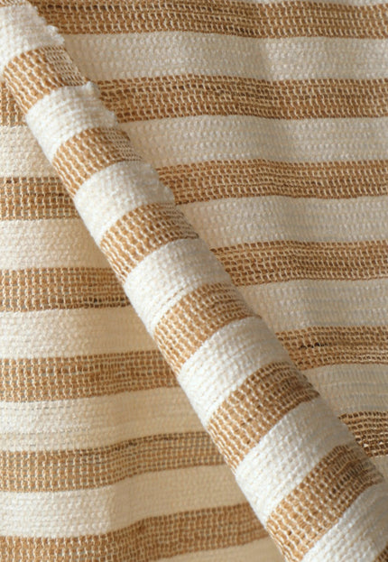 Handloom Eri Silk Fabric with Silk Pile Stripes | 44” Wide | 125 GSM