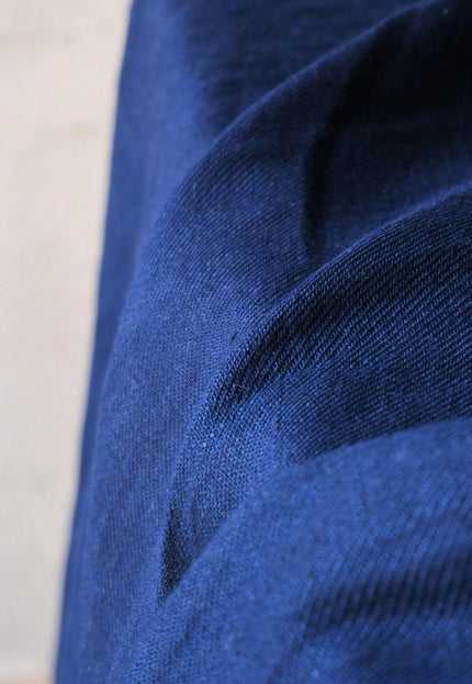 Military Green & Indigo Merino Wool - Linen Fabric | 54” Wide | 220 GSM