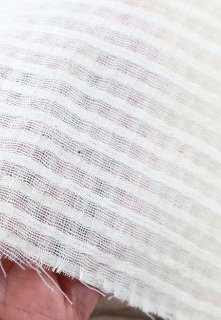 Bengal Handwoven Cotton Seersucker-Inspired Fabric, 45" Wide, 92 GSM